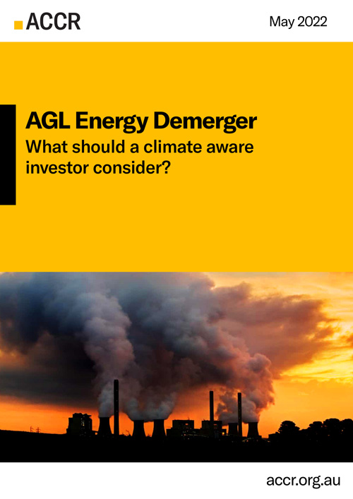 Cover page of the AGL Energy Demerger publication.