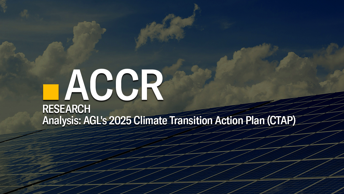 Cover page of the ACCR Presentation on AGL 2025 CTAP Analysis publication.