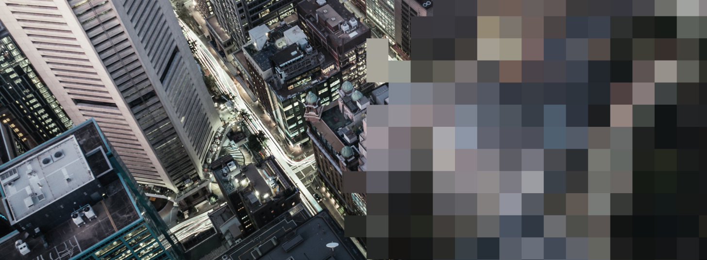 View of city streets from a skyscraper.