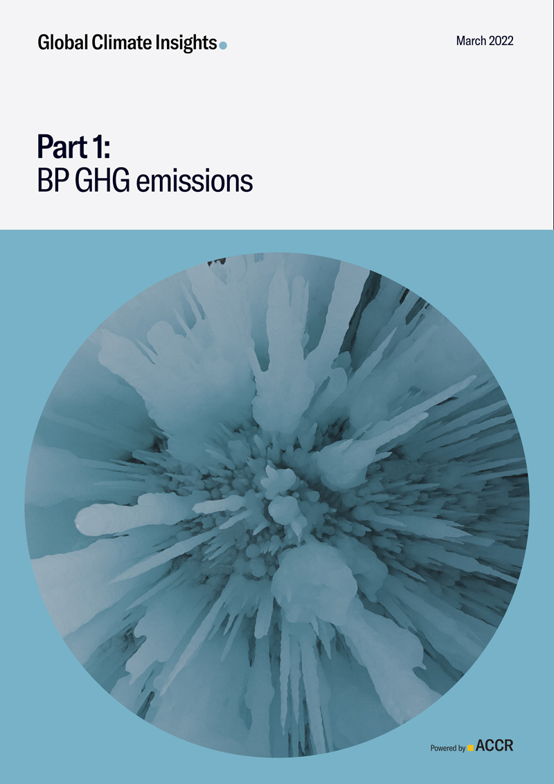 Cover page of the Part 1: BP GHG emissions publication.
