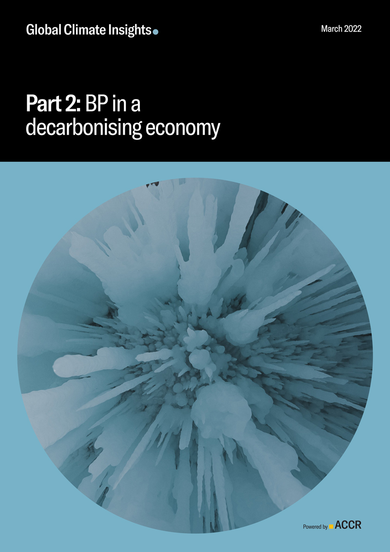 Cover page of the Part 2: BP in a decarbonising economy publication.