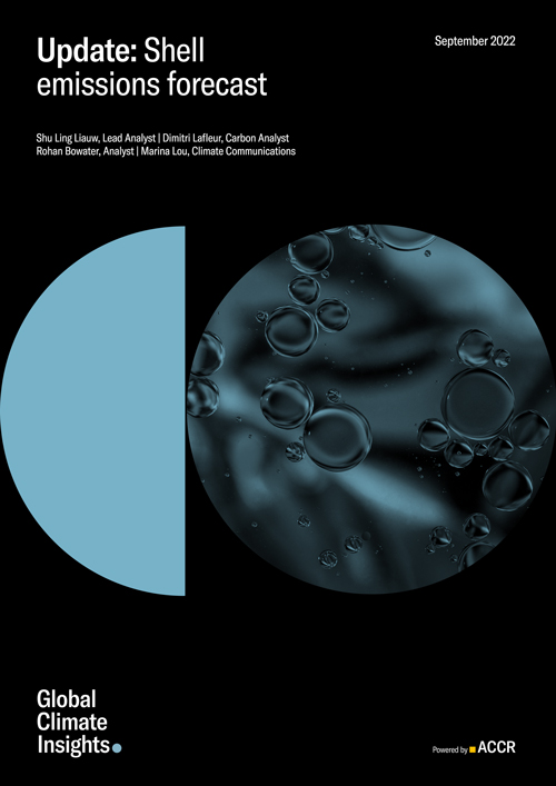 Cover page of the Update: Shell emissions forecast publication.