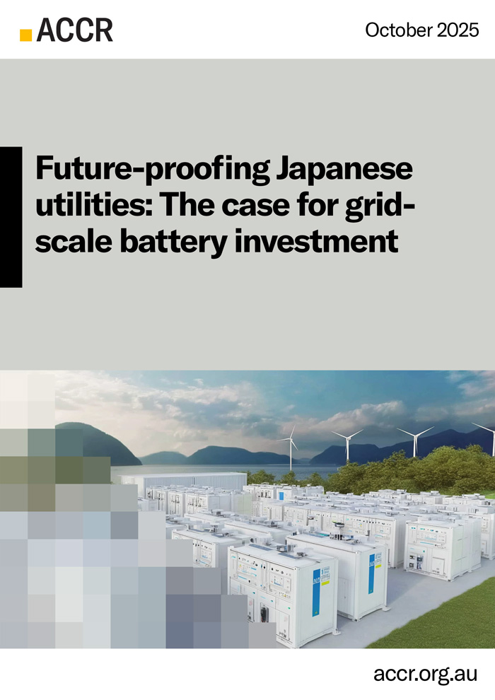 Cover page of the Future-proofing Japanese utilities: The case for grid-scale battery investment publication.