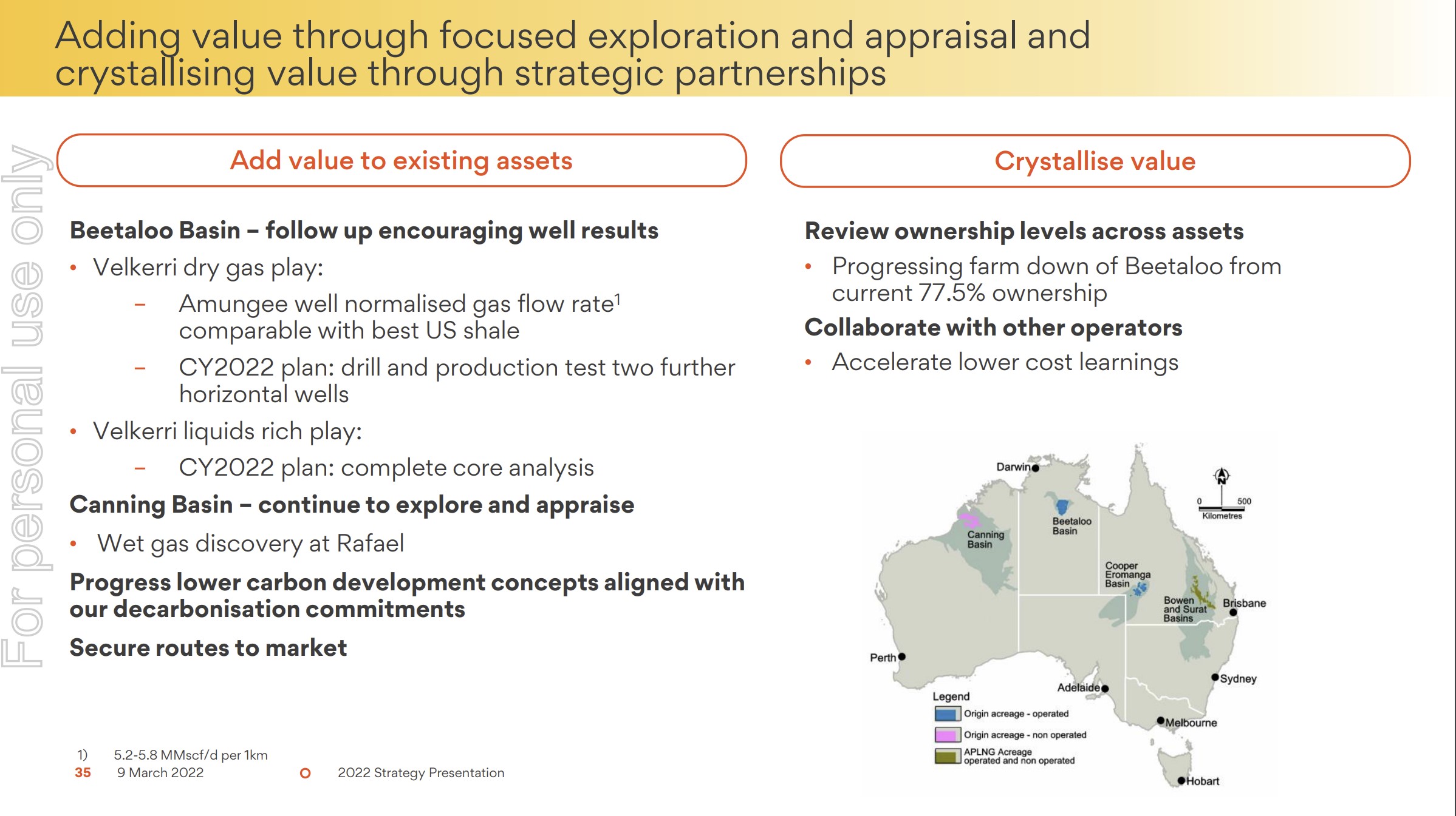 Origin Energy’s Strategy Refresh, 9 March 2022, P35