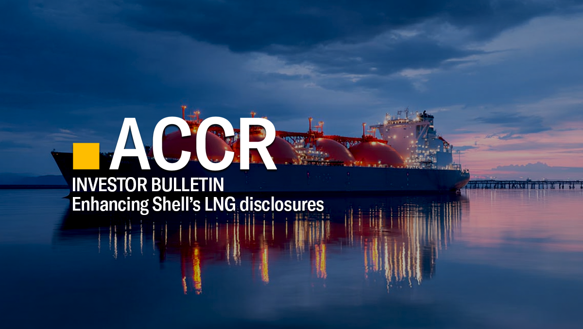 Cover page of the Investor Bulletin: Enhancing Shell’s LNG disclosures publication.