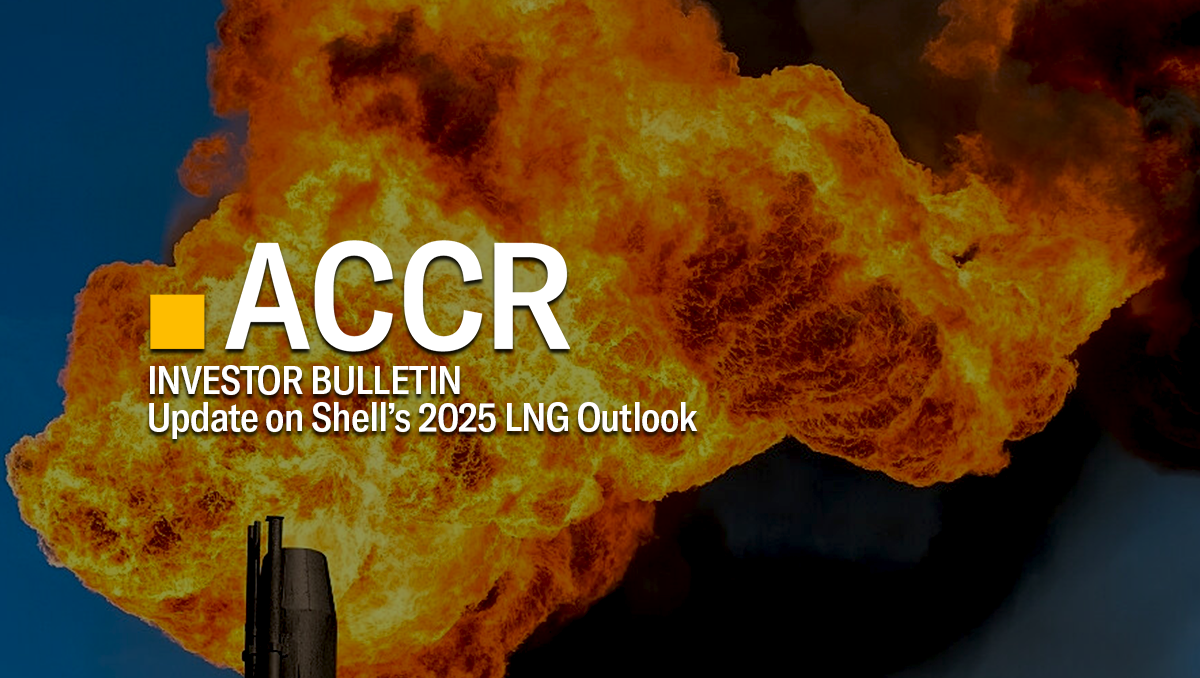 Cover page of the Investor Bulletin: Update on Shell’s 2025 LNG Outlook publication.