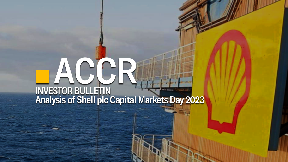 Cover page of the Investor Bulletin: Analysis of Shell plc Capital Markets Day 2023 publication.